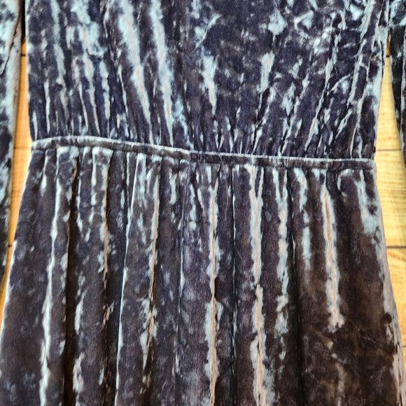 Modcloth Dress Size Small Totally Crushed It Velvet Mini Dress Velour Slate Blue - Picture 16 of 16